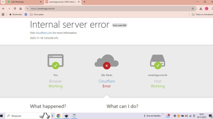 Instabilidade na Claudflaure deixa site do O Maringá forado ar