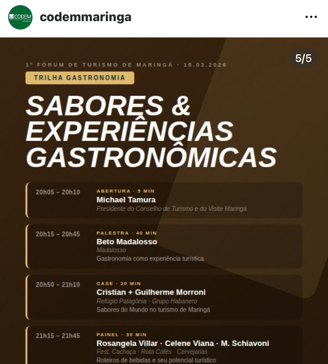 Fórum de Turismo discute também a Gastronomia em Maringá