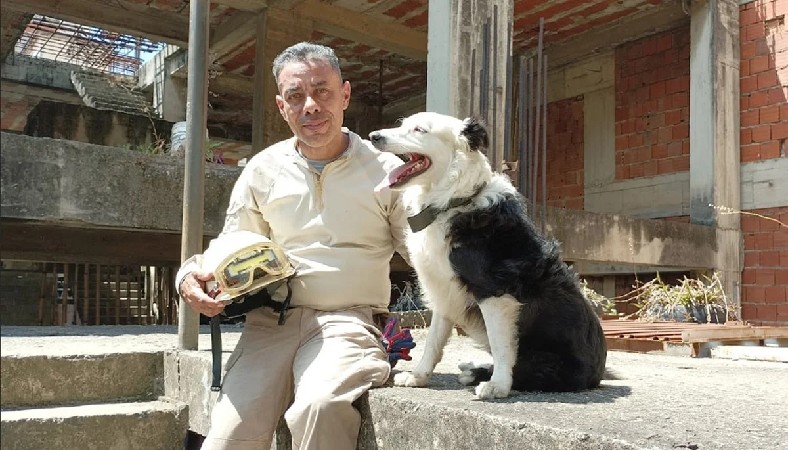 Tsunami, o cão herói que está salvando vidas no terremoto da Venezuela, sofreu maus tratos e passou fome antes de ser resgatado
